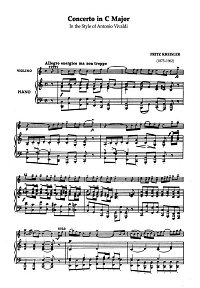Kreisler - Violin concerto C-dur - Piano part - First page